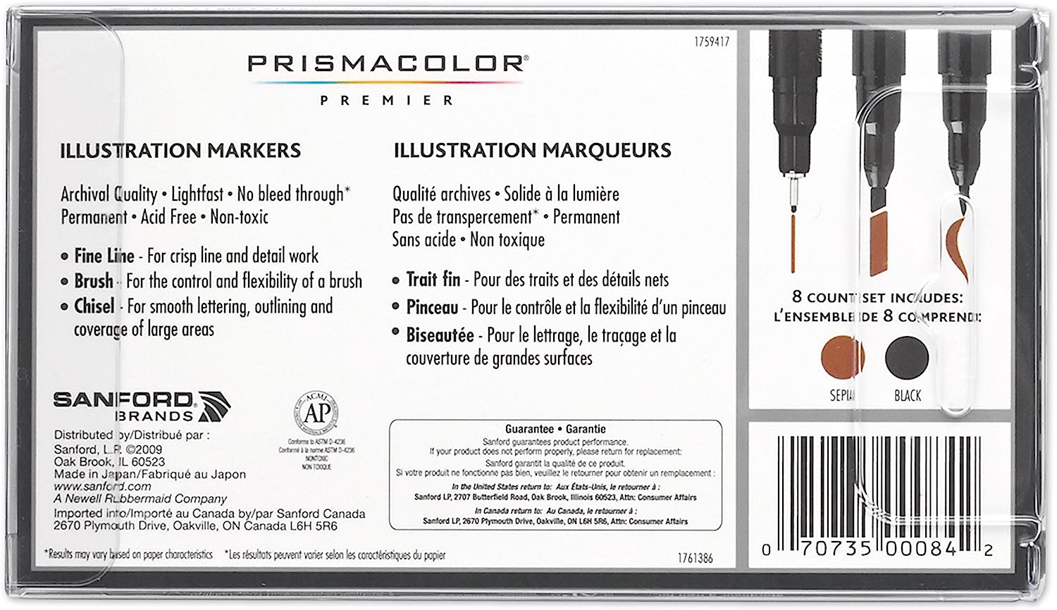 Prismacolor Premier Manga Illustration Markers, Assorted Tips, Black & Sepia, 8-Count - Image 6